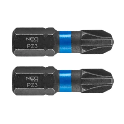 NEO Torziós ütvecsavarozó bit PZ3x25mm, 2db csavarhúzók és bitfej