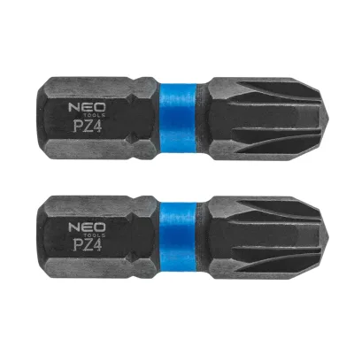 NEO Torziós ütvecsavarozó bit PZ4x25mm, 2db csavarhúzók és bitfej