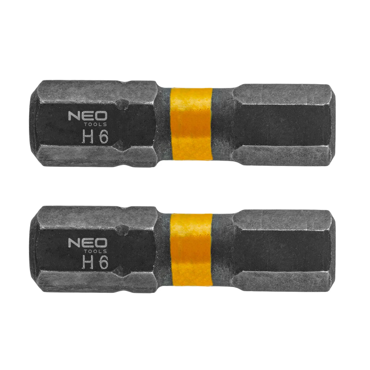 NEO Torziós ütvecsavarozó bit, hatlapú, HEX6x25mm, 2db