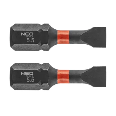 NEO Torziós ütvecsavarozó bit SL5.5x25mm, 2db csavarhúzók és bitfej