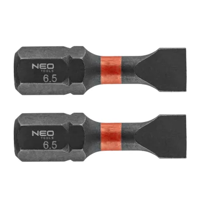 NEO Torziós ütvecsavarozó bit SL6.5x25mm, 2db csavarhúzók és bitfej