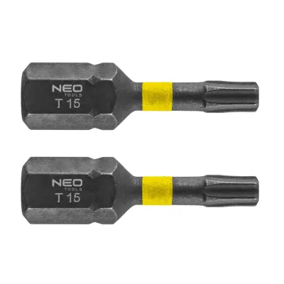 NEO Torziós ütvecsavarozó bit Torx 15x25mm, 2db csavarhúzók és bitfej