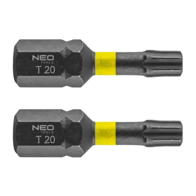 NEO Torziós ütvecsavarozó bit Torx 20x25mm, 2db csavarhúzók és bitfej