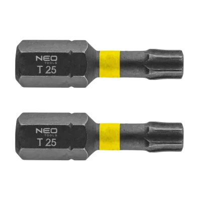 NEO Torziós ütvecsavarozó bit Torx 25x25mm, 2db csavarhúzók és bitfej