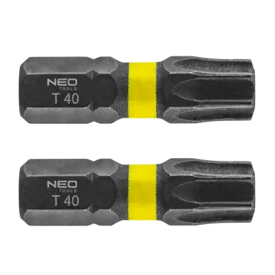 NEO Torziós ütvecsavarozó bit Torx 40x25mm, 2db csavarhúzók és bitfej