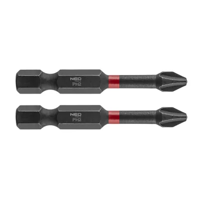 NEO Torziós ütvecsavarozó bit PH2x50mm, 2db csavarhúzók és bitfej