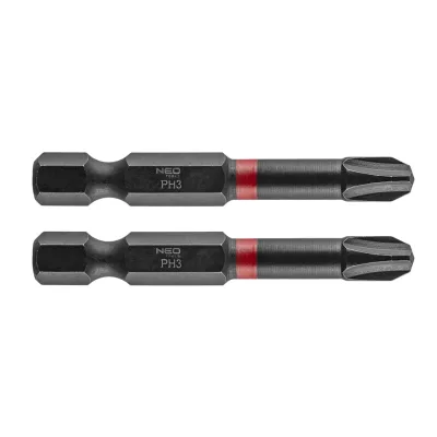 NEO Torziós ütvecsavarozó bit PH3x50mm, 2db csavarhúzók és bitfej