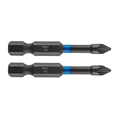NEO Torziós ütvecsavarozó bit PZ1x50mm, 2db csavarhúzók és bitfej