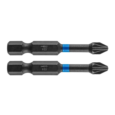 NEO Torziós ütvecsavarozó bit PZ2x50mm, 2db csavarhúzók és bitfej