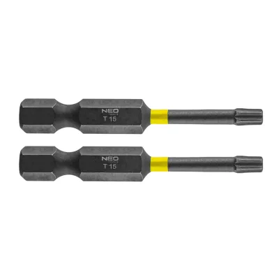 NEO Torziós ütvecsavarozó bit Torx 15x50mm, 2db csavarhúzók és bitfej