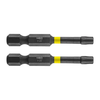 NEO Torziós ütvecsavarozó bit Torx 25x50mm, 2db csavarhúzók és bitfej