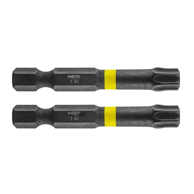 NEO Torziós ütvecsavarozó bit Torx 40x50mm, 2db csavarhúzók és bitfej