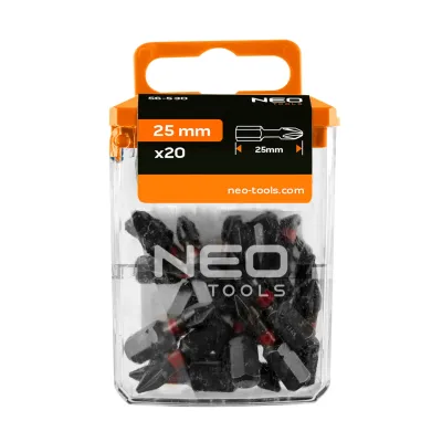 NEO Torziós ütvecsavarozó bit PH1x25mm, 20db csavarhúzók és bitfej