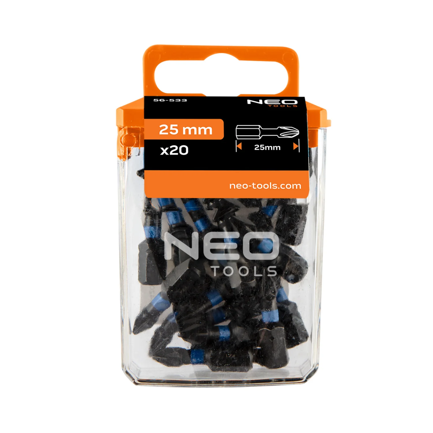 NEO Torziós ütvecsavarozó bit PZ1x25mm, 20db