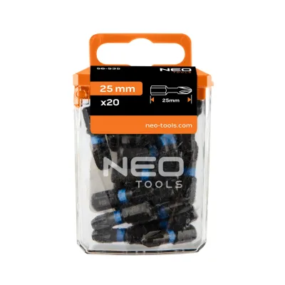 NEO Torziós ütvecsavarozó bit PZ3x25mm, 20db csavarhúzók és bitfej