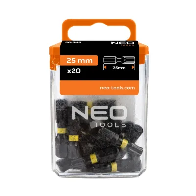 NEO Torziós ütvecsavarozó bit Torx 40x25mm, 20db csavarhúzók és bitfej