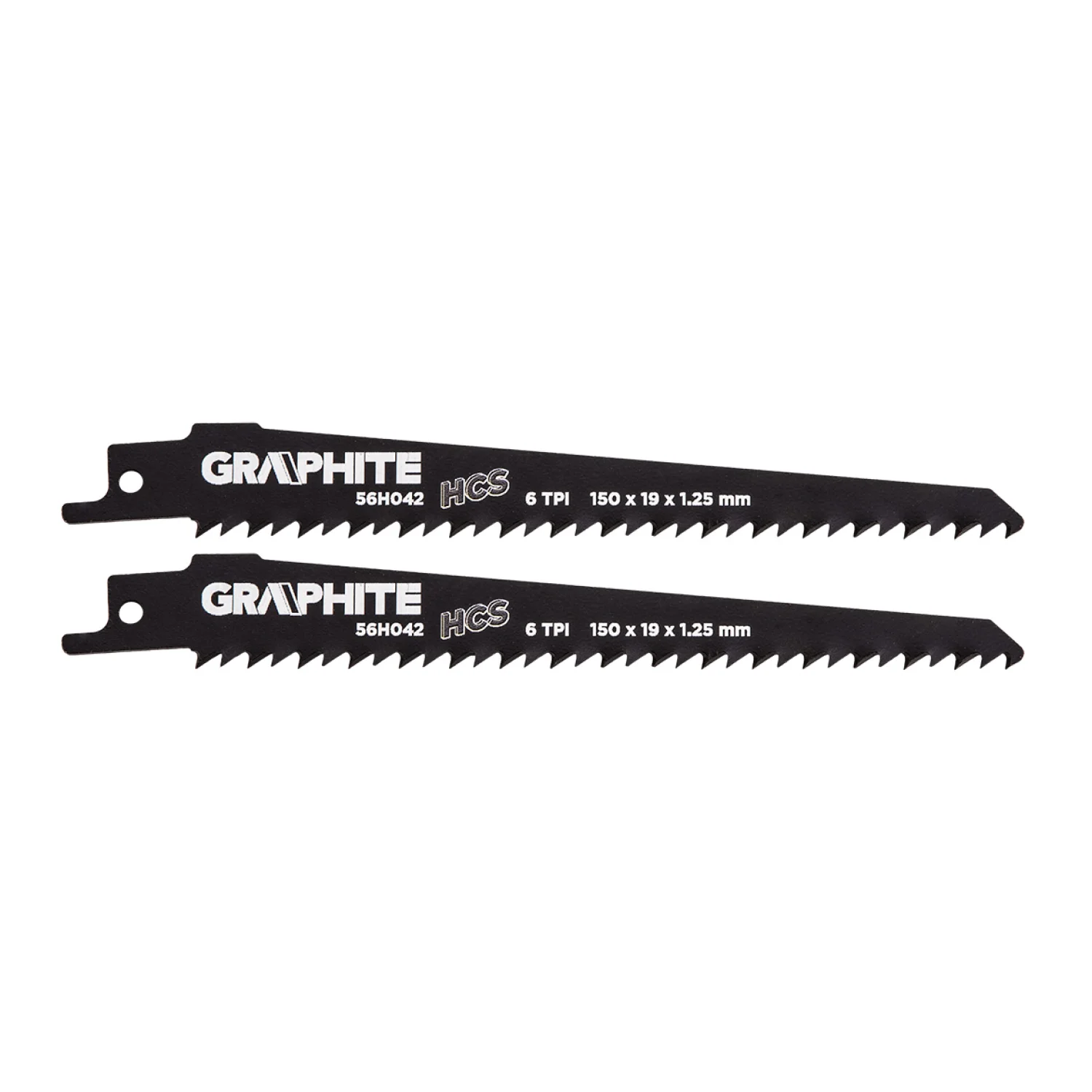 GRAPHITE Orrfűrészlap, HCS, 150x19x1.25mm, 6TPI, 2db