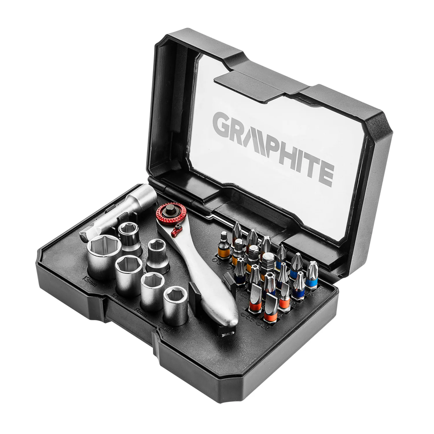 GRAPHITE Dugókulcskészlet + bitkészlet, 26db