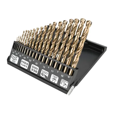 NEO Csigafúró készlet HSS-Cobalt, 1-10mm, 19db fúrószár