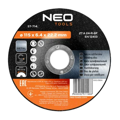 NEO Tisztítókorong fém 115x6.4mm, min. rendelés: 5db