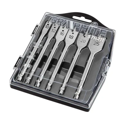 GRAPHITE Lapos marófúró készlet 10, 12, 16, 18, 20, 25mm, 6db fúrószár
