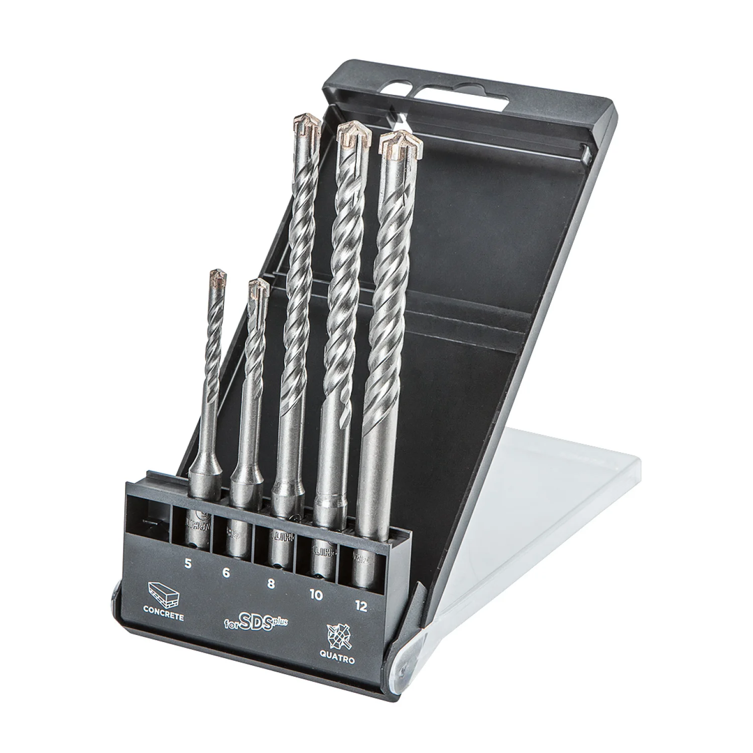 GRAPHITE Betonfúró készlet SDS PLUS 5, 6 x110mm + 8, 10, 12 x160mm, 4 élű, 5db