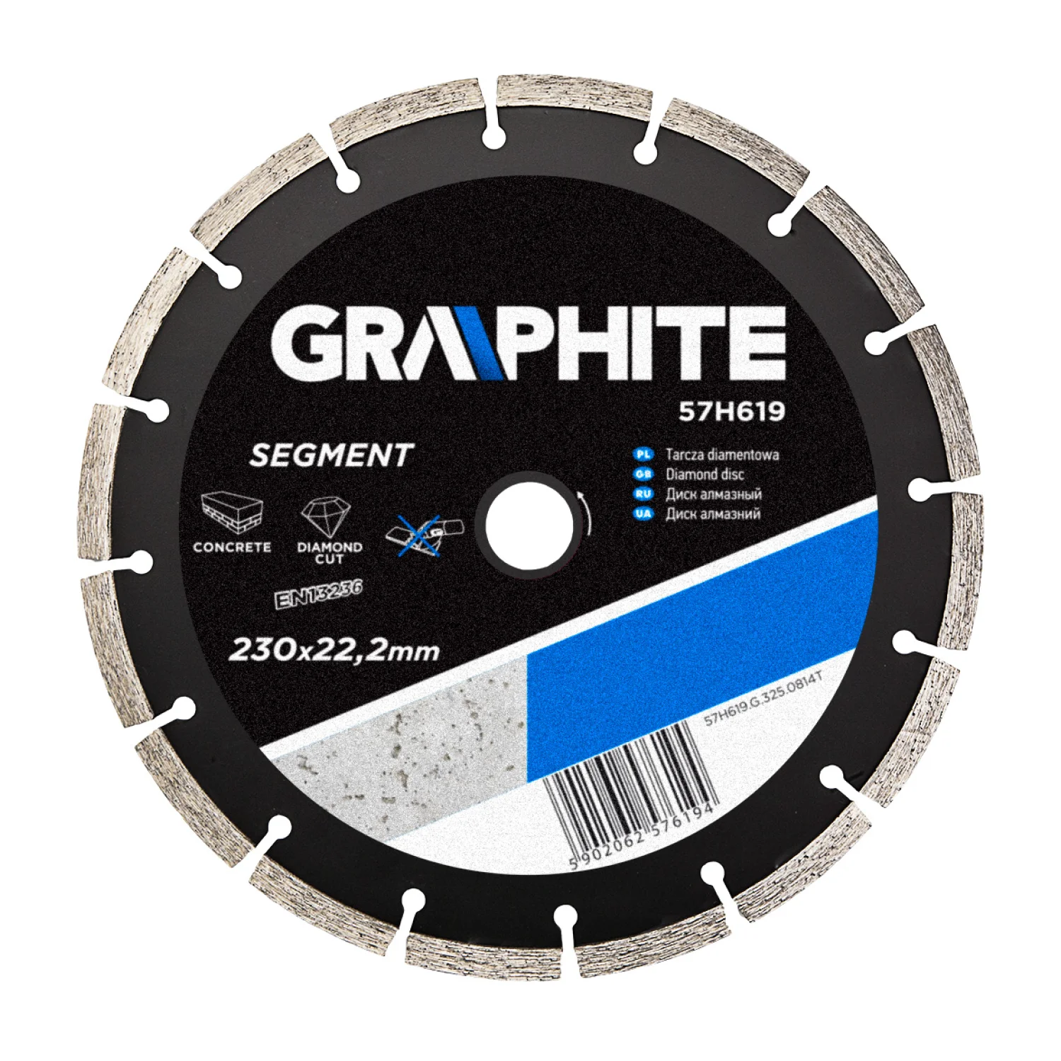 GRAPHITE Gyémánt vágókorong 230mm szegmenses