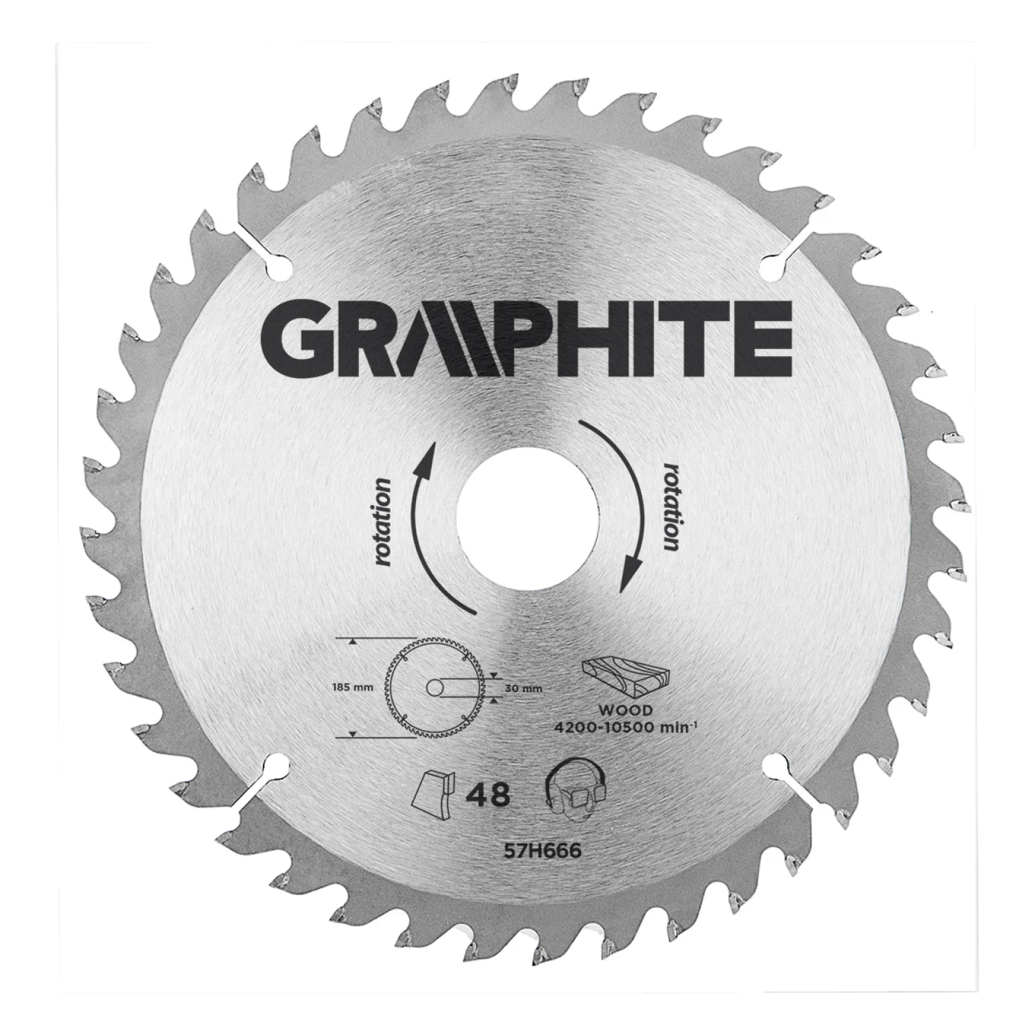 GRAPHITE Körfűrészlap keményfém fogakkal, 190x30mm, 40 fog