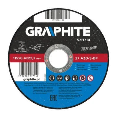 GRAPHITE Tisztítókorong fém 115x6.4mm, min. rendelés: 5db