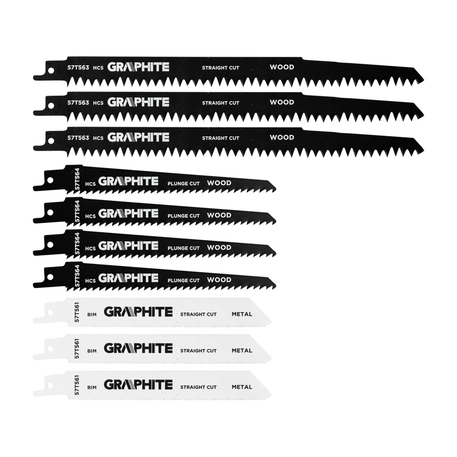 GRAPHITE Orrfűrészlap készlet, HCS, fémhez-fához, 10db
