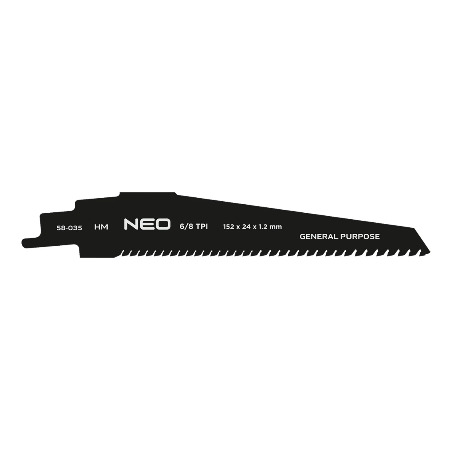NEO Orrfűrészlap, HM, 152x24x1.25mm, 8/6TPI