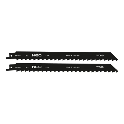 NEO Orrfűrészlap, HCS, 225x19x1.25mm, 3TPI, 2db