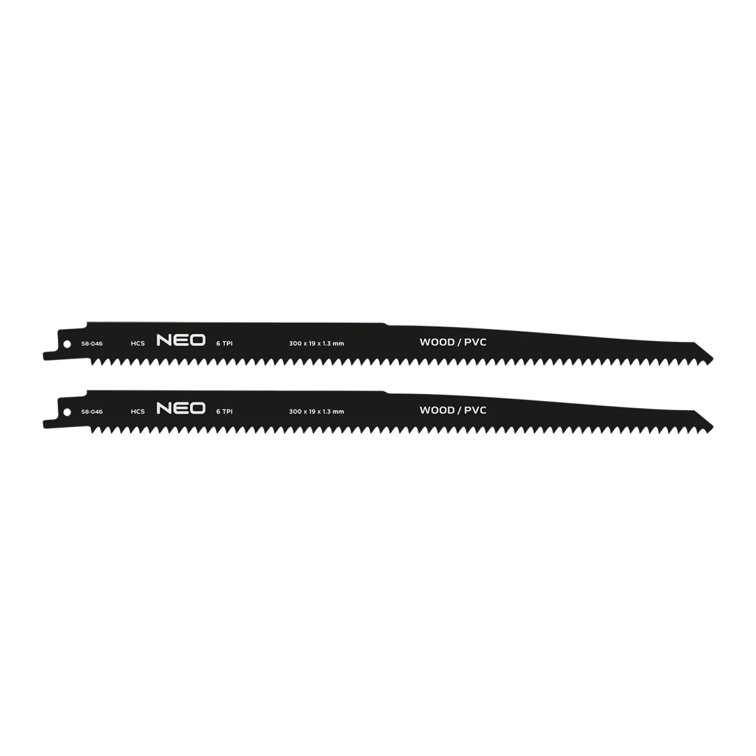 NEO Orrfűrészlap, HCS, 300x19x1.25mm, 6TPI, 2db