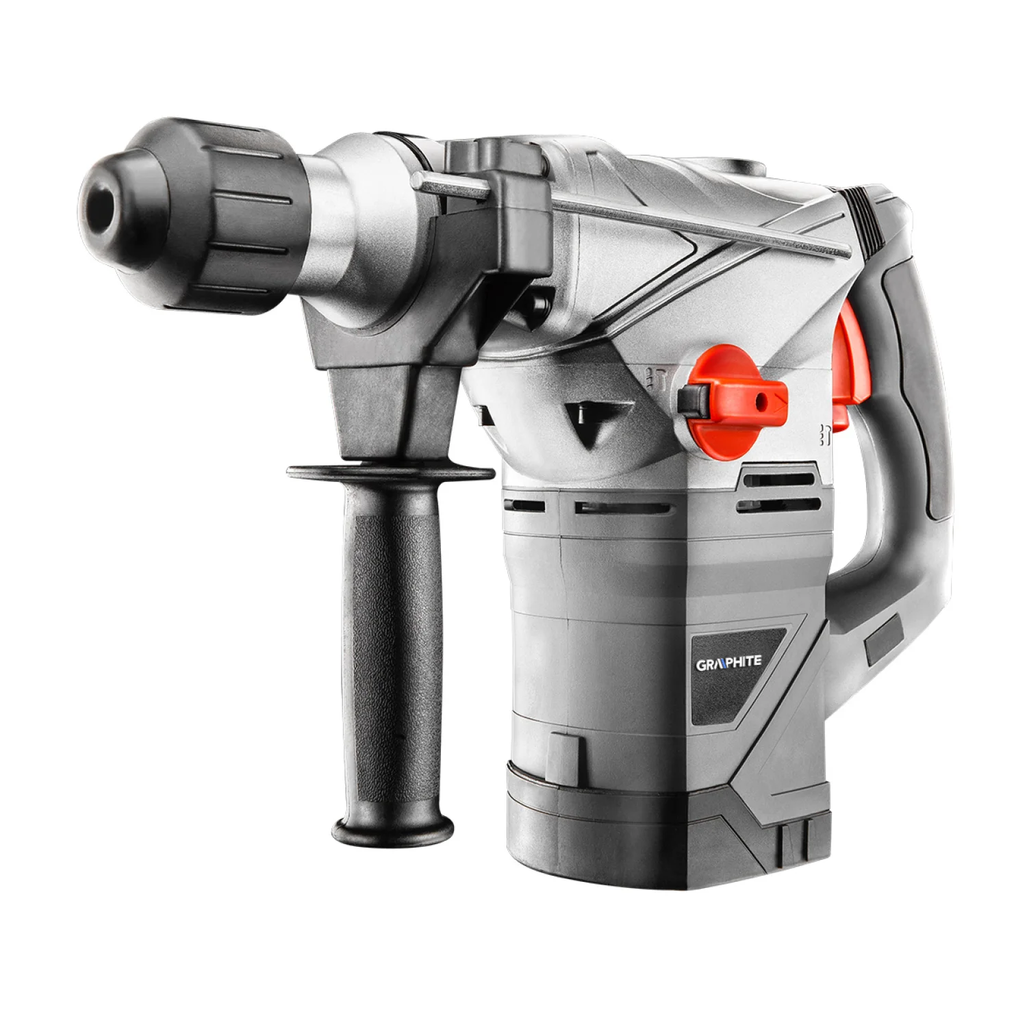 GRAPHITE Fúrókalapács vésőfunkcióval, SDS PLUS, 1500W, 4.5J, tartozékok, kofferben