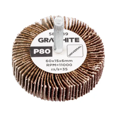 GRAPHITE Csiszolókerék csapos 60x15x6mm, P80 köszörűkorong