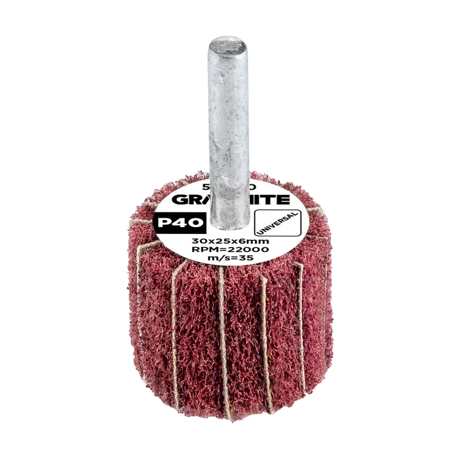 GRAPHITE Csiszolókerék csapos 30x25x6mm, P40