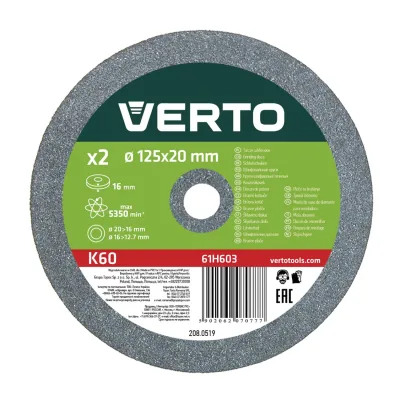 VERTO Köszörűkorong 125mm, 2db