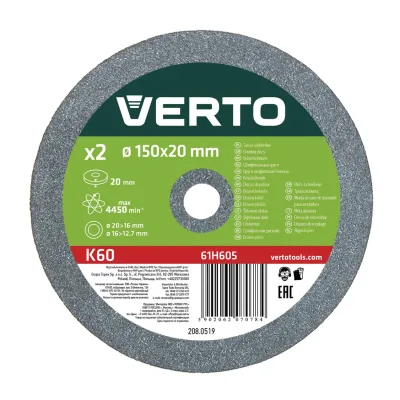VERTO Köszörűkorong 150mm, 2db