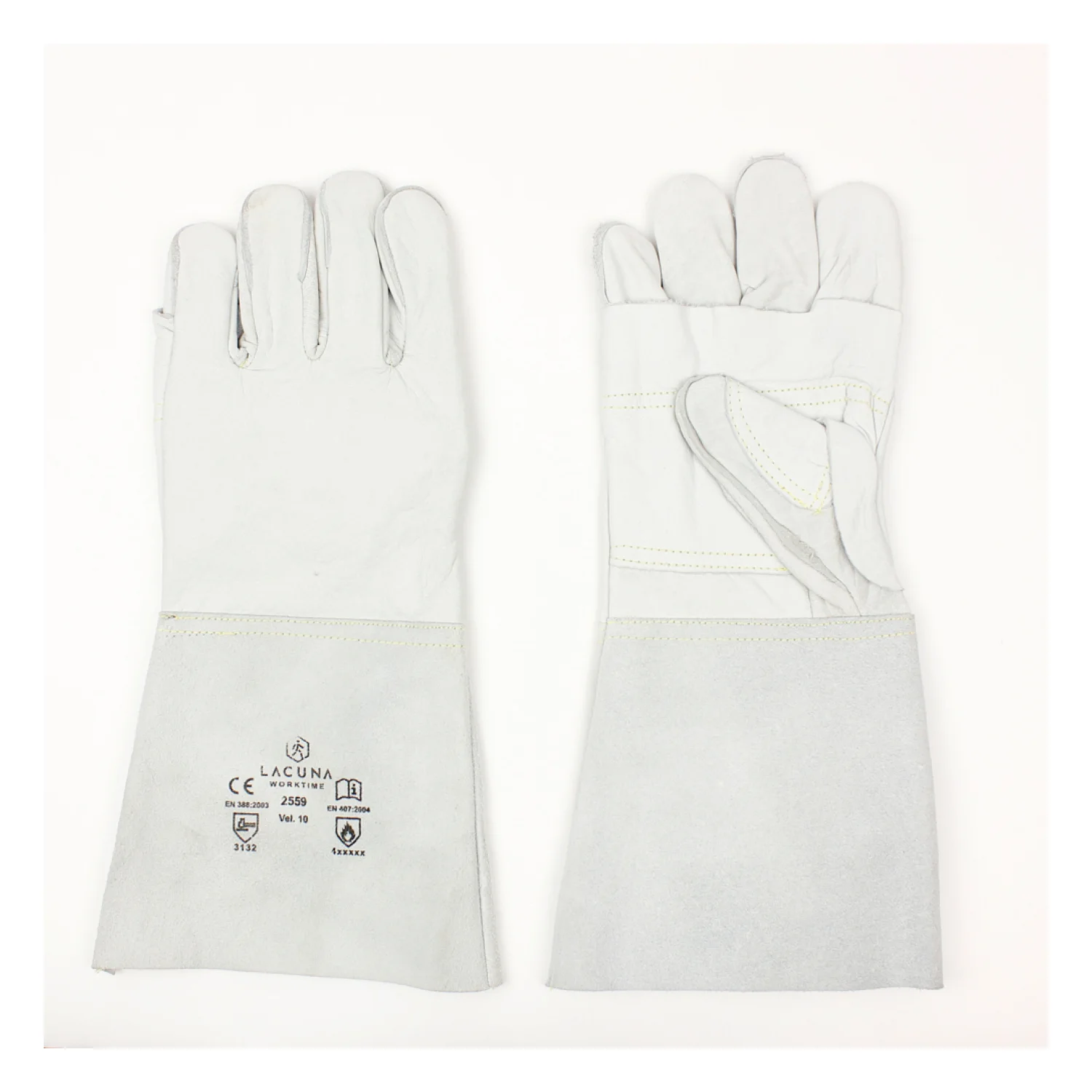 Lacuna Long leather glove ARES White