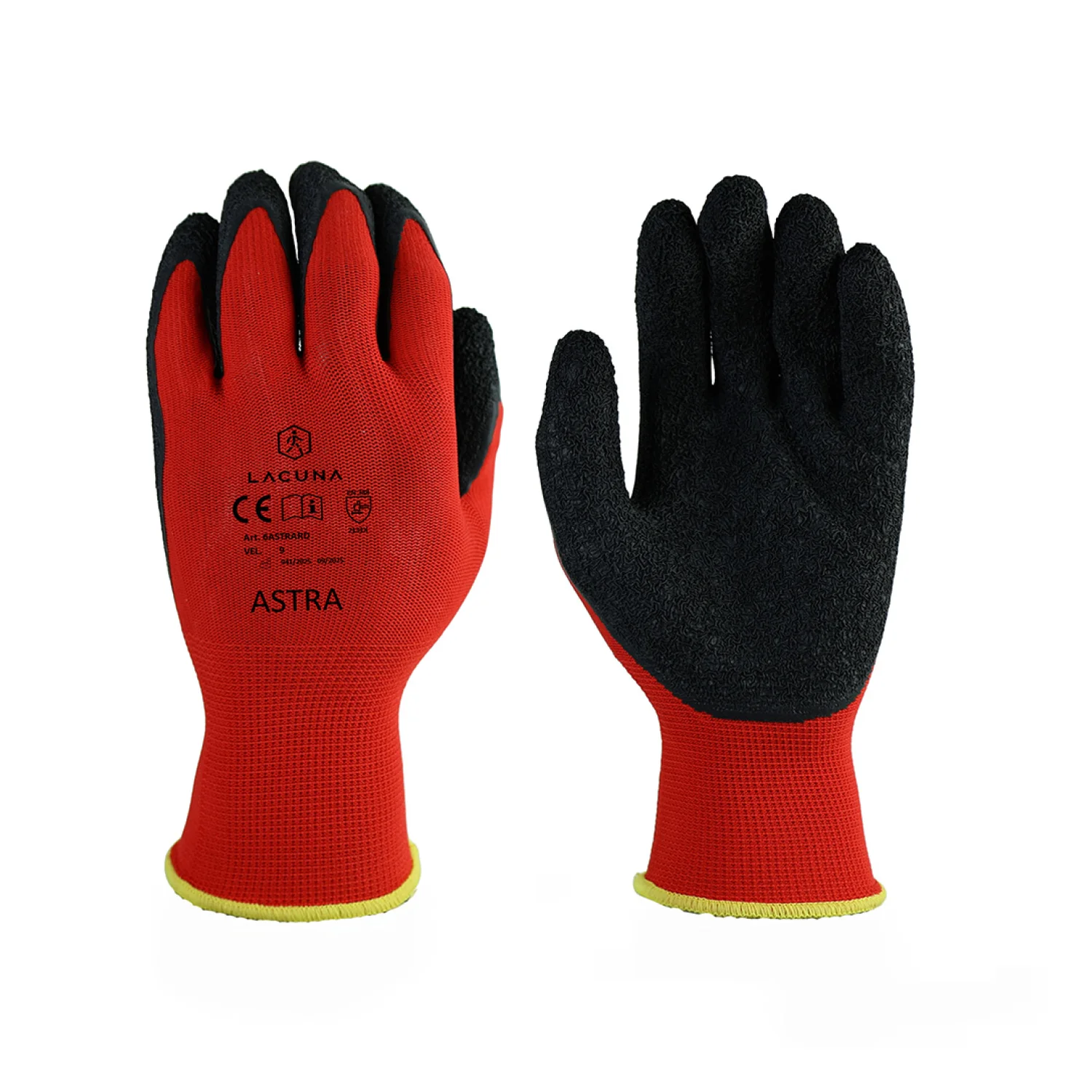 Lacuna Red latex coated gloves ASTRA