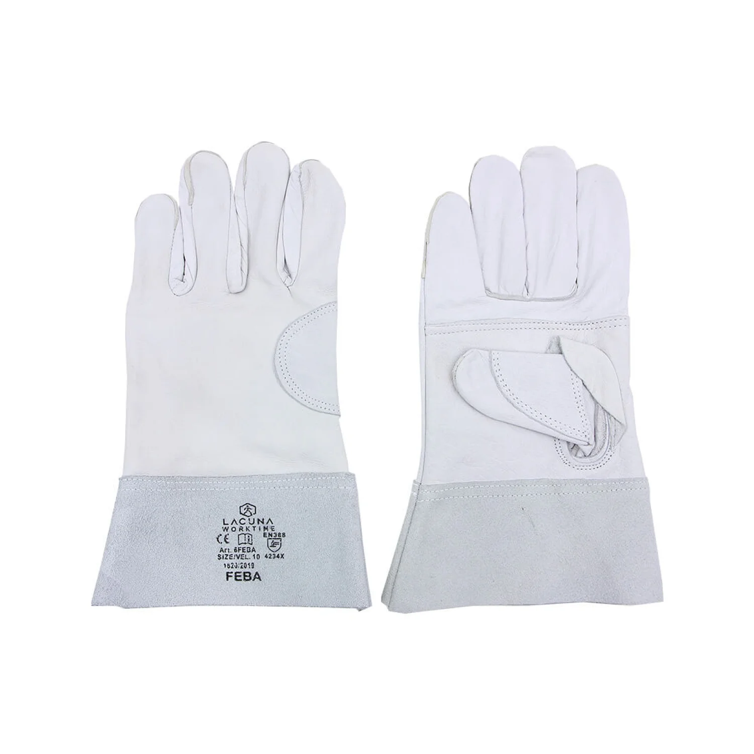 Lacuna Leather glove FEBA White
