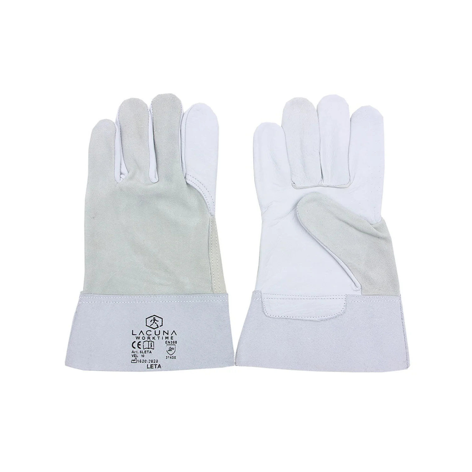 Lacuna Leather short glove LETA White