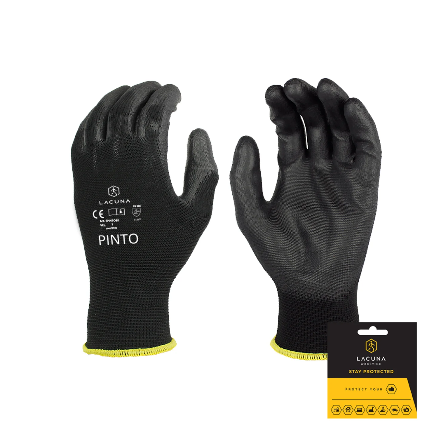 Lacuna PU coated gloves PINTO black