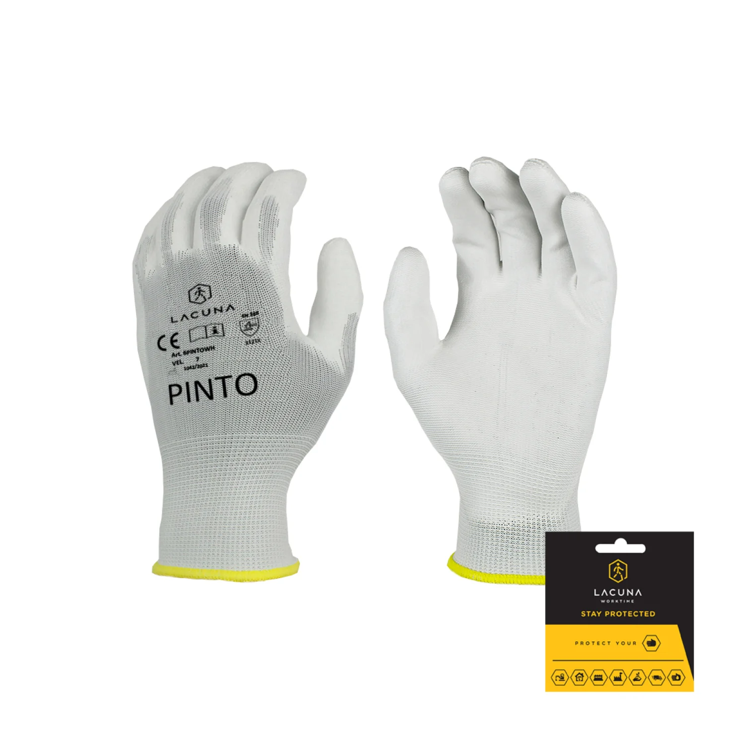 Lacuna PU coated gloves PINTO white