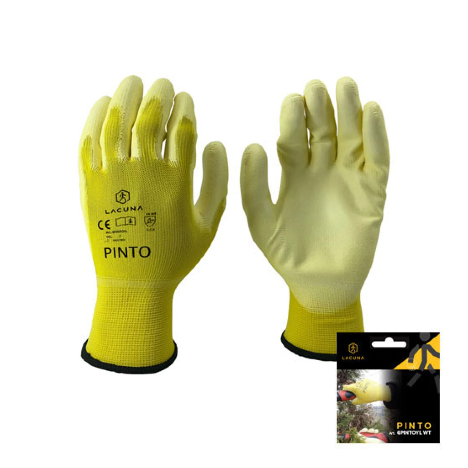 Lacuna PU coated gloves PINTO yellow