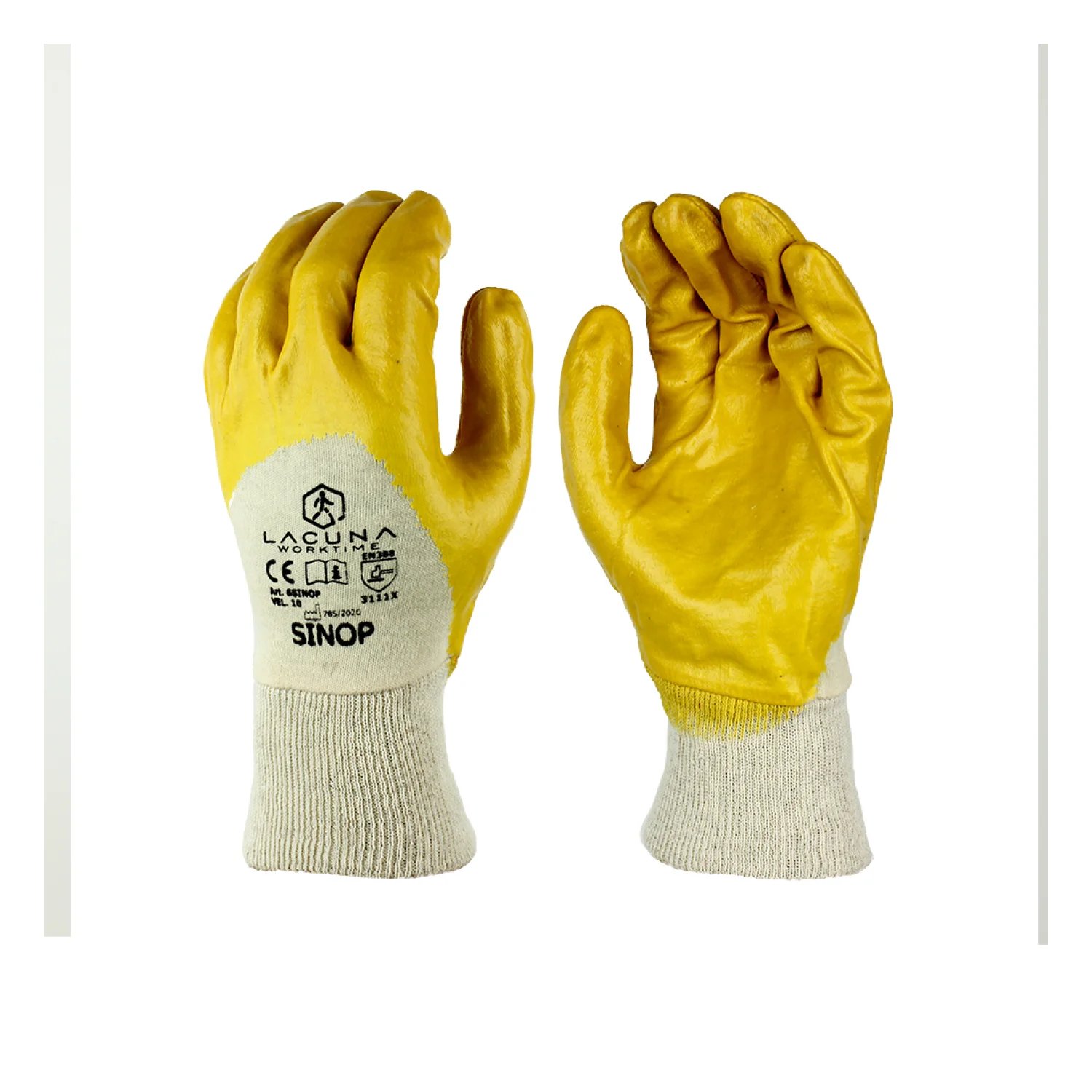 Lacuna Glove with nitrile coating SINOP yellow size 10