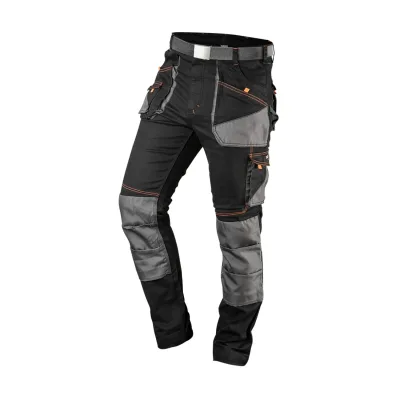 NEO Karcsúsított(slim fit), munkásnadrág, HD, 60% pamut, 37% polyester, 3% elasztán, 285 g/m2, övvel