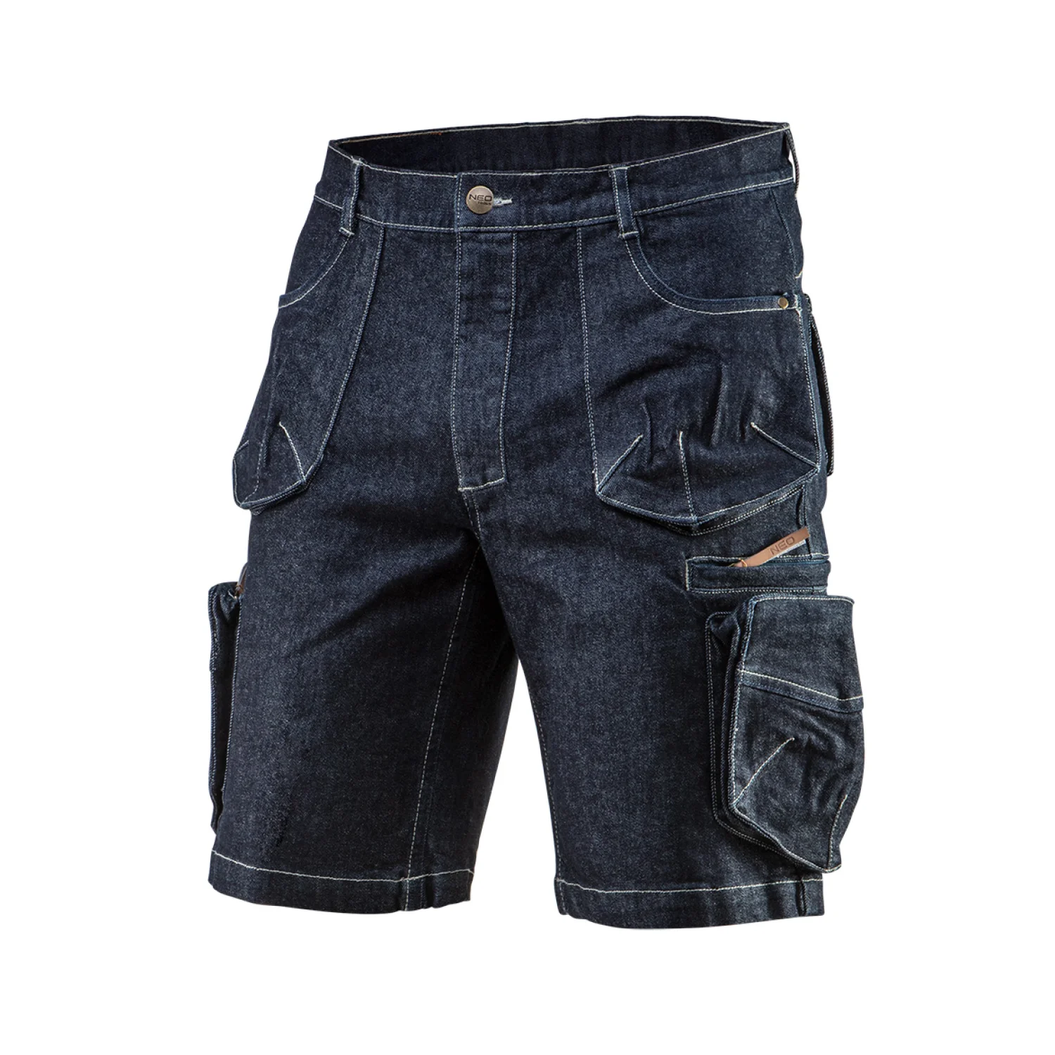 NEO Farmer munkás rövidnadrág, Denim, cipzáros oldalzsebekkel, 98% pamut, 410g/m2