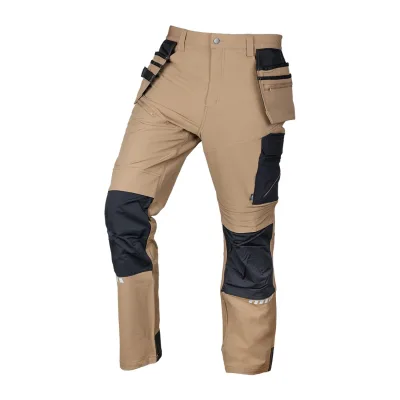 NEO Munkásnadrág Mix&Match, 4 irányú sztreccs, 230g/m2, külső csavarzsebek, Cordura erősítés, bézs-fekete
