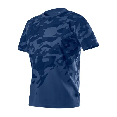 NEO Munkavédelmi póló, CAMO Navy, tengerészkék, terepmintás, 100% pamut
